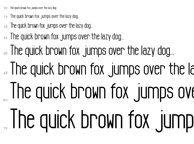Tall & Lean font waterfall